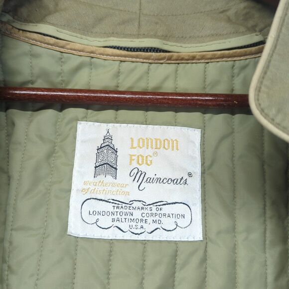 London Fog Maincoats Trench Coat Zip Out Quilt Green/Khaki 10 Regular VTG USA - Picture 13 of 13